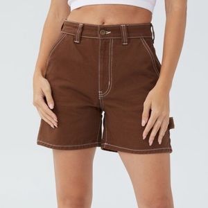 Cotton on brown carpenter short with contrast stitch